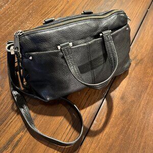 Rebecca Minkoff Black Pebbled Leather Crossbody Satchel